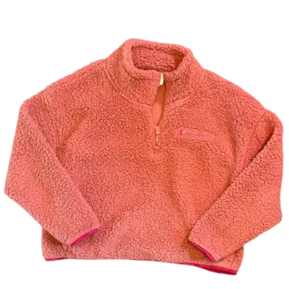 Champion Dark Coral Soft Fleece / Sherpa Quarter Zip W/Pockets